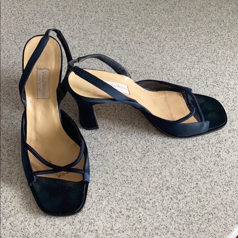 Blue satin Vera Wang heels.